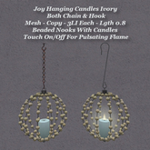 Joy Hanging Candles Ivory