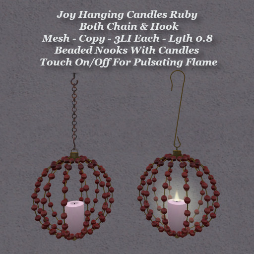 Joy Hanging Candles Ruby