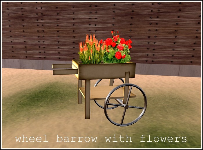 --- Wheel Barrow with flowers ---