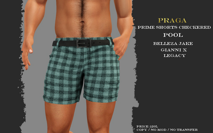 Praga Prime Shorts Checkered - Pool