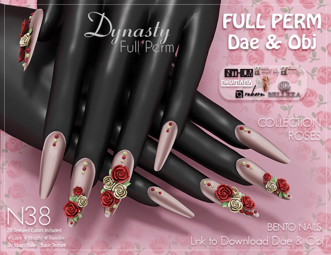 30%OFF LIMITED - Dynasty - Nails BENTO Roses Collection - Dae e Obj N38