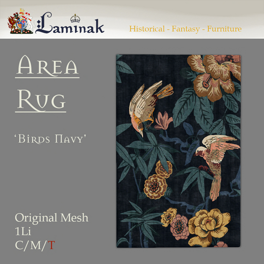 Laminak - Birds Navy Long Rug