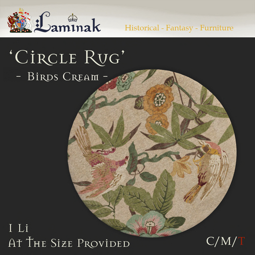 Laminak - Circle Rug - Birds Cream