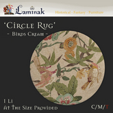 Laminak - Circle Rug - Birds Cream
