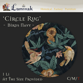 Laminak - Circle Rug - Birds Navy