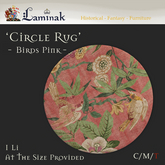 Laminak - Circle Rug - Birds Pink