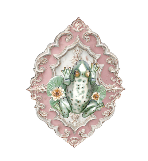 Ceramic Frog on Lily Pad Wall Hanging