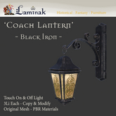 Laminak - Coach Lantern - Black Iron