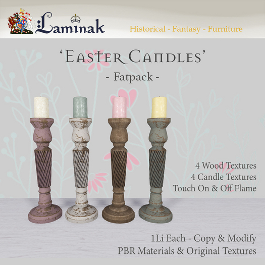 Laminak - Easter Rustic Candles - Fat Pack