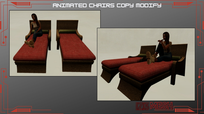 Animated Easy Chair Mesh - Copy & Modify