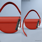 FIFTY/FIVE. "Ripe" SemiCircle Shoulder Bag - Cherry