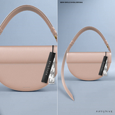 FIFTY/FIVE. "Ripe" SemiCircle Shoulder Bag - Beige