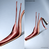 FIFTY/FIVE. "Ripe" Double Slingback Pumps - Wine