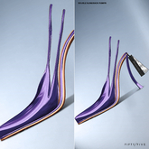 FIFTY/FIVE. "Ripe" Double Slingback Pumps - Plum