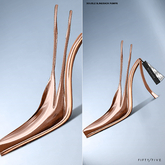 FIFTY/FIVE. "Ripe" Double Slingback Pumps - Mocha