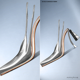FIFTY/FIVE. "Ripe" Double Slingback Pumps - Grey