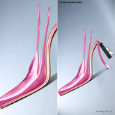 FIFTY/FIVE. "Ripe" Double Slingback Pumps - Fuchsia