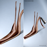 FIFTY/FIVE. "Ripe" Double Slingback Pumps - Brown