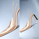 FIFTY/FIVE. "Ripe" Double Slingback Pumps - Beige