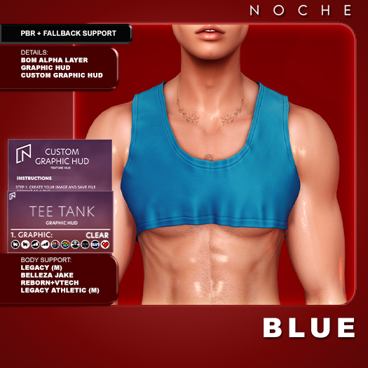 Noche. Tee Tank Blue