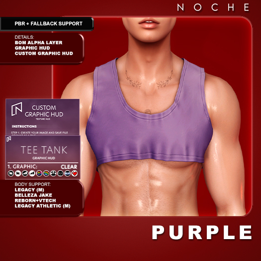 Noche. Tee Tank Purple