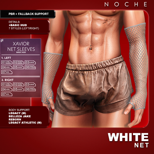 Noche. Xavior Net Sleeves White
