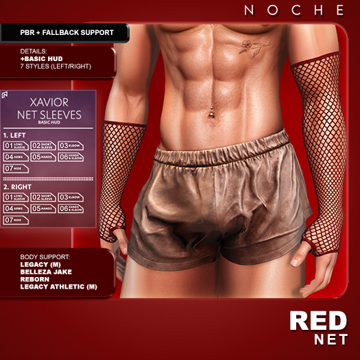 Noche. Xavior Net Sleeves Red