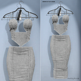 FIFTY/FIVE. "Ripe" Denim Cut Out Dress - Grey Denim