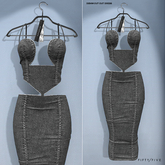 FIFTY/FIVE. "Ripe" Denim Cut Out Dress - Double Black
