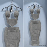 FIFTY/FIVE. "Ripe" Denim Cut Out Dress - Black Stone