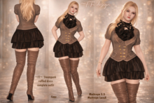 ~FT~ Steampunk ruffled dress complete outfit