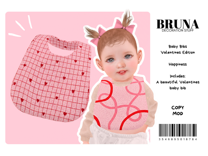 BRUNA - Baby Bibs - Valentines Day - Happiness 