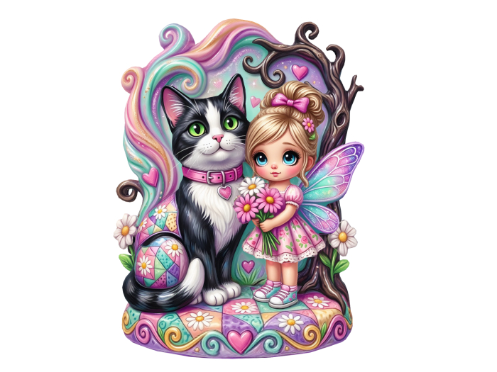 HB: Pixie & Cat flat back FuLL PERM