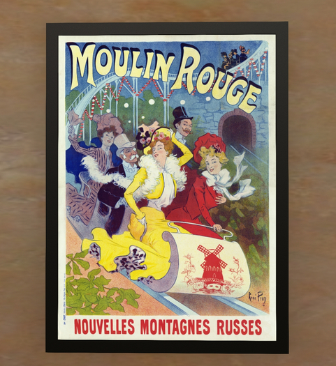 Moulin Rouge Vintage Poster - Roller Coaster (PBR 2K)