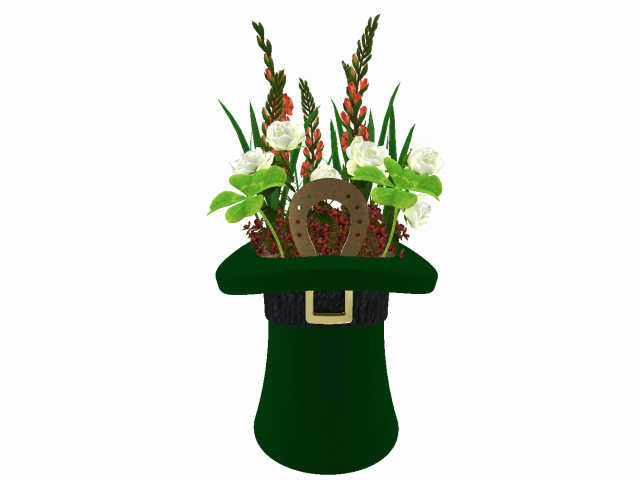 St Patrick's Hat Flower Display