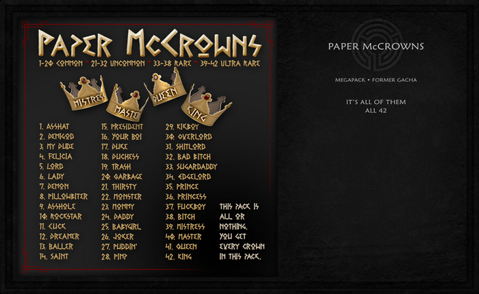 ::Static:: Paper McCrowns {MEGAPACK}