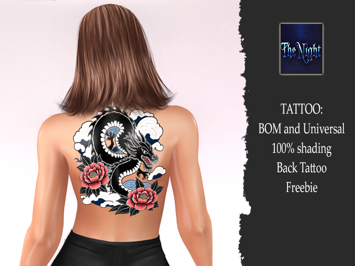 .TN. Dragon Roses - Back Tattoo Freebie