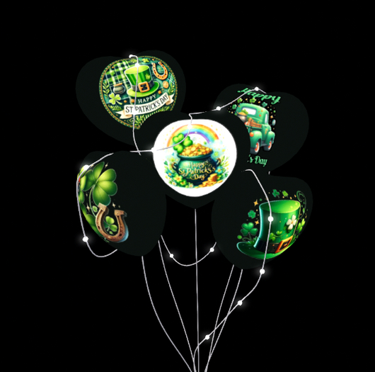 St Patricks Hearts Balloons  
