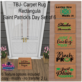 TBJ- Carpet Rug Rectangula Saint Patrick's Day Set of 6