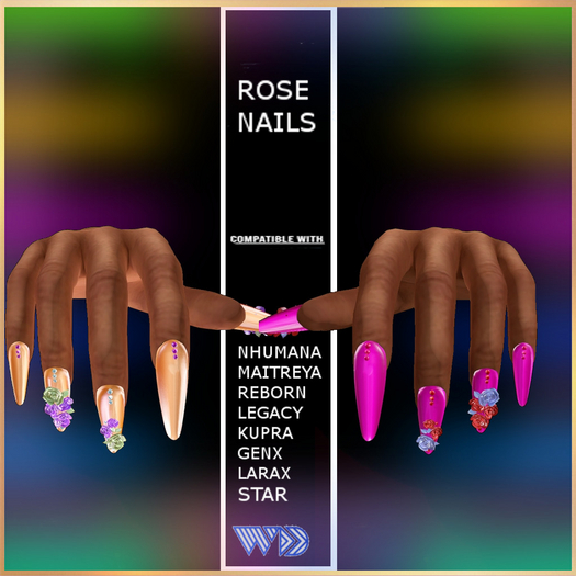 WAD DESIGNS ROSE NAILS