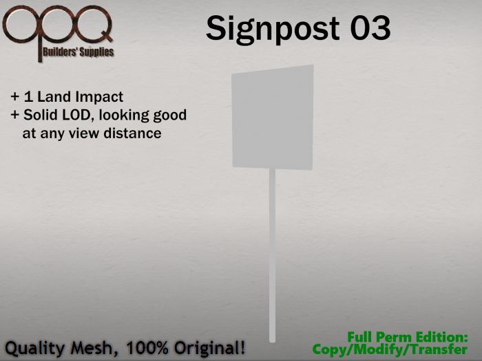 Full perm Simple Signpost - OPQ Signpost 03