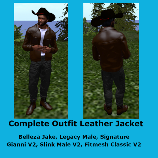 Complete Outfit Leather Jacket Male