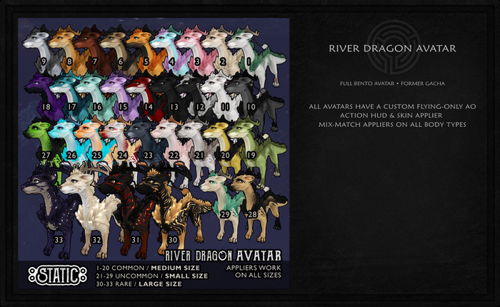 ::Static: River Dragon Avatar - 31 {Fallen} RARE