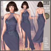 BEADED HALTER GOWN