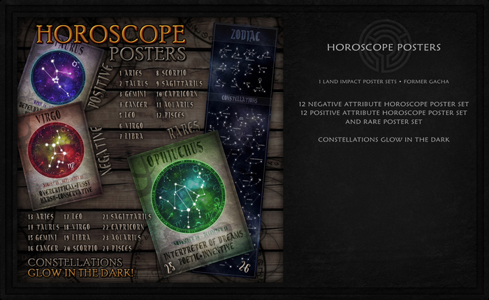 ::Static:: Horoscope Poster Set {Negative} 
