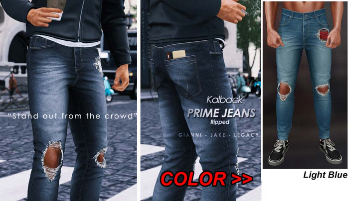 <Kalback> Prime Jeans Ripped Light Blue