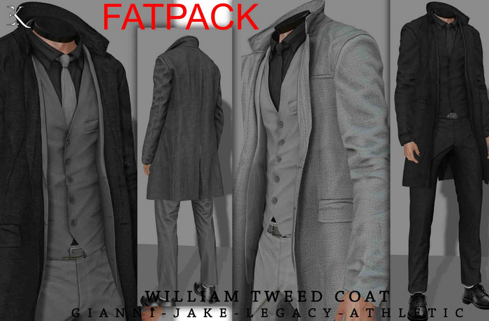 E.K - William - Tweed Coat - FATPACK {ADD - ME}