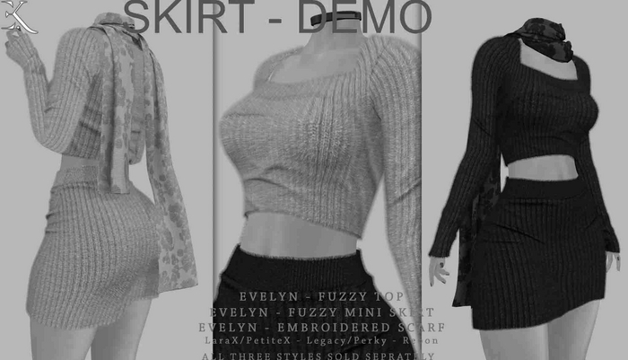 E.K - Evelyn - Fuzzy Mini Skirt - DEMO {ADD - ME}