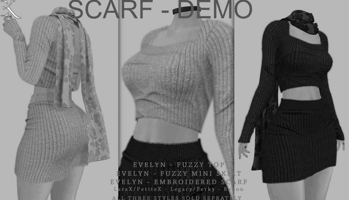 E.K - Evelyn - Embroidered Scarf - DEMO {ADD - ME}