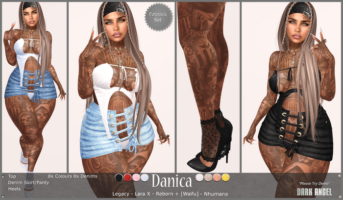 Dark Angel : Danica Set - Fatpack [Legacy - Lara X - Reborn/Waifu - Nhumana]